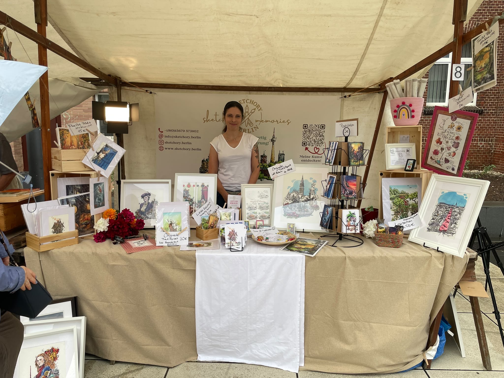 Marktstand von Sketchory.Berlin auf einem Kunst- und Designmarkt