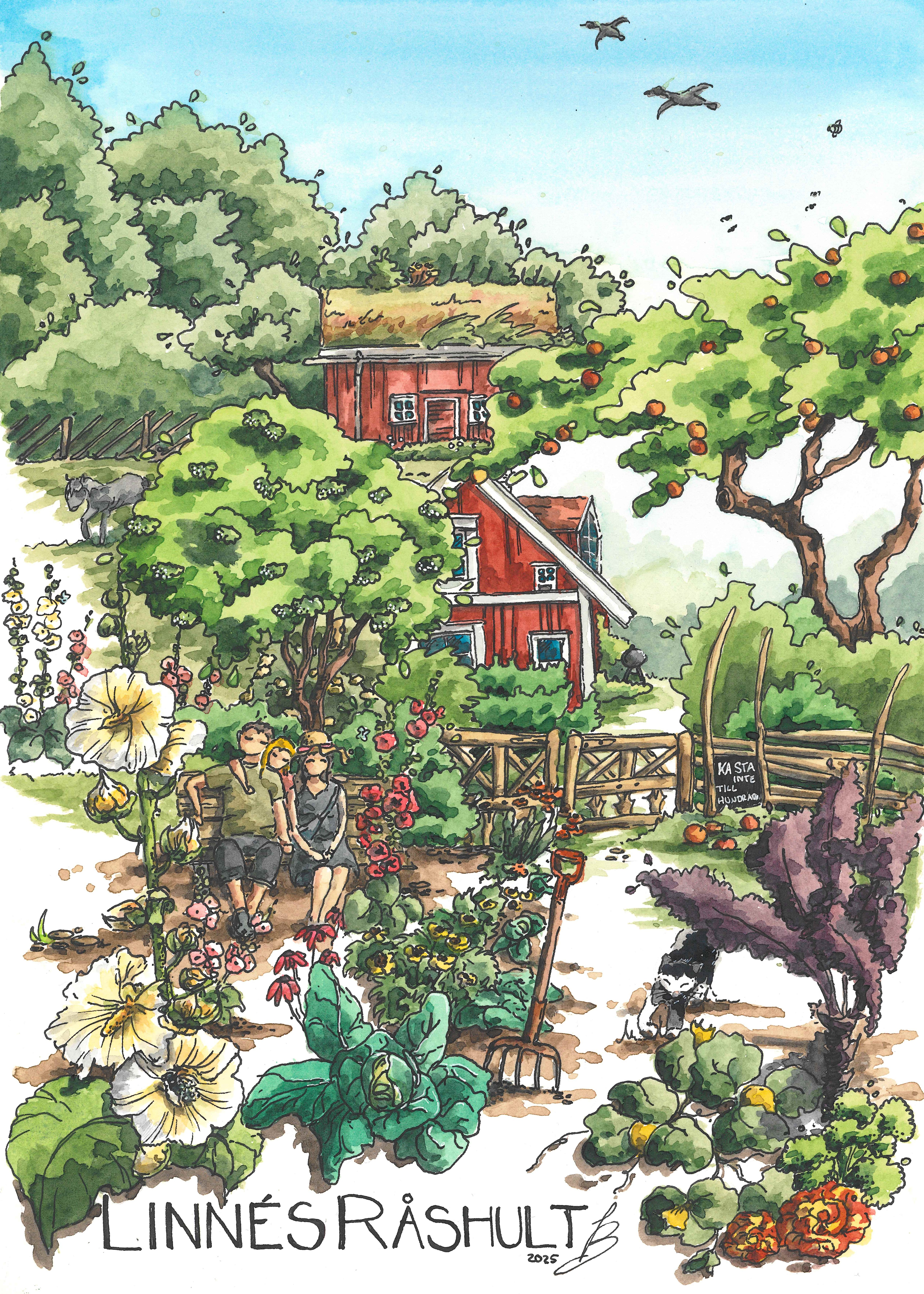 Linnés Kulturreservat – Tinte und Aquarell von Sketchory.Berlin, 2025
